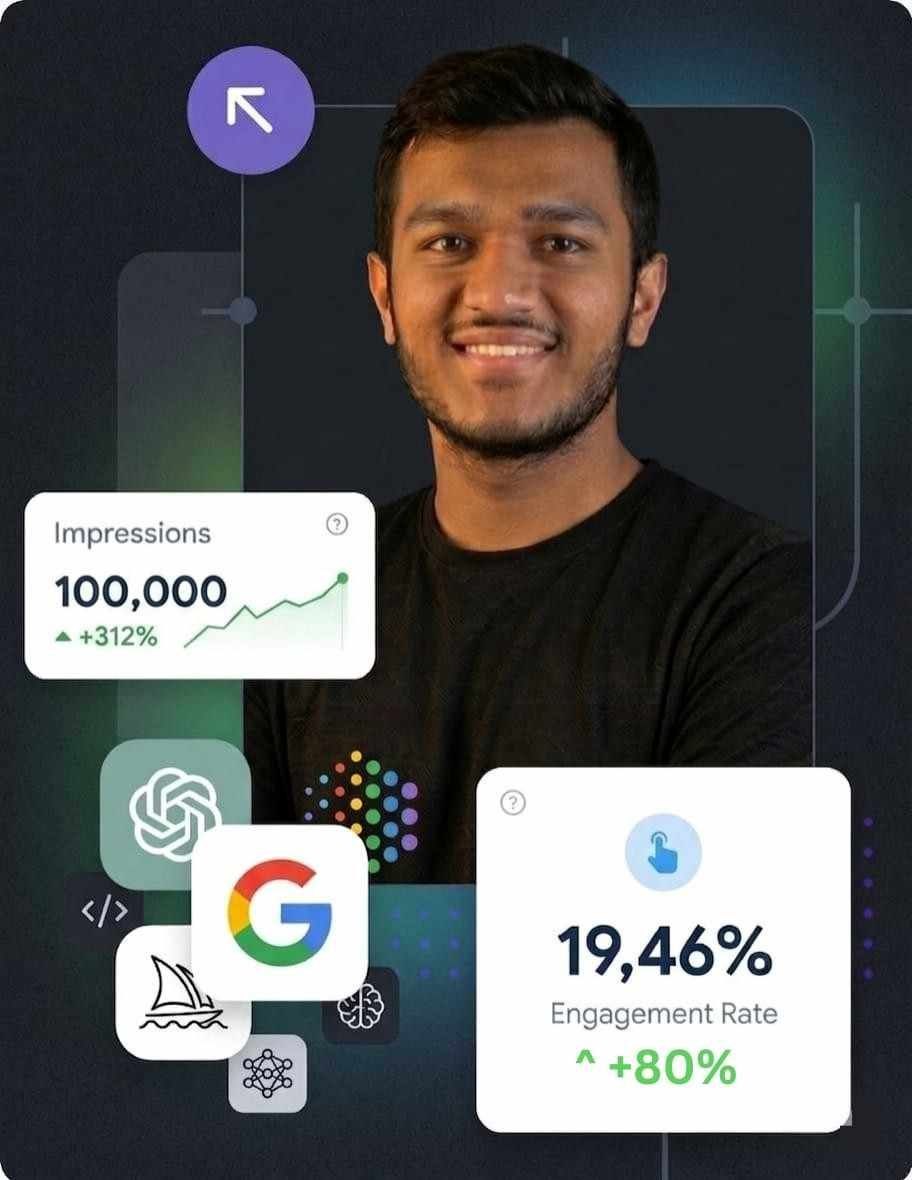 Digital marketing expert from DigitalizeUtsav showing business growth analytics, AI tools, and performance marketing results